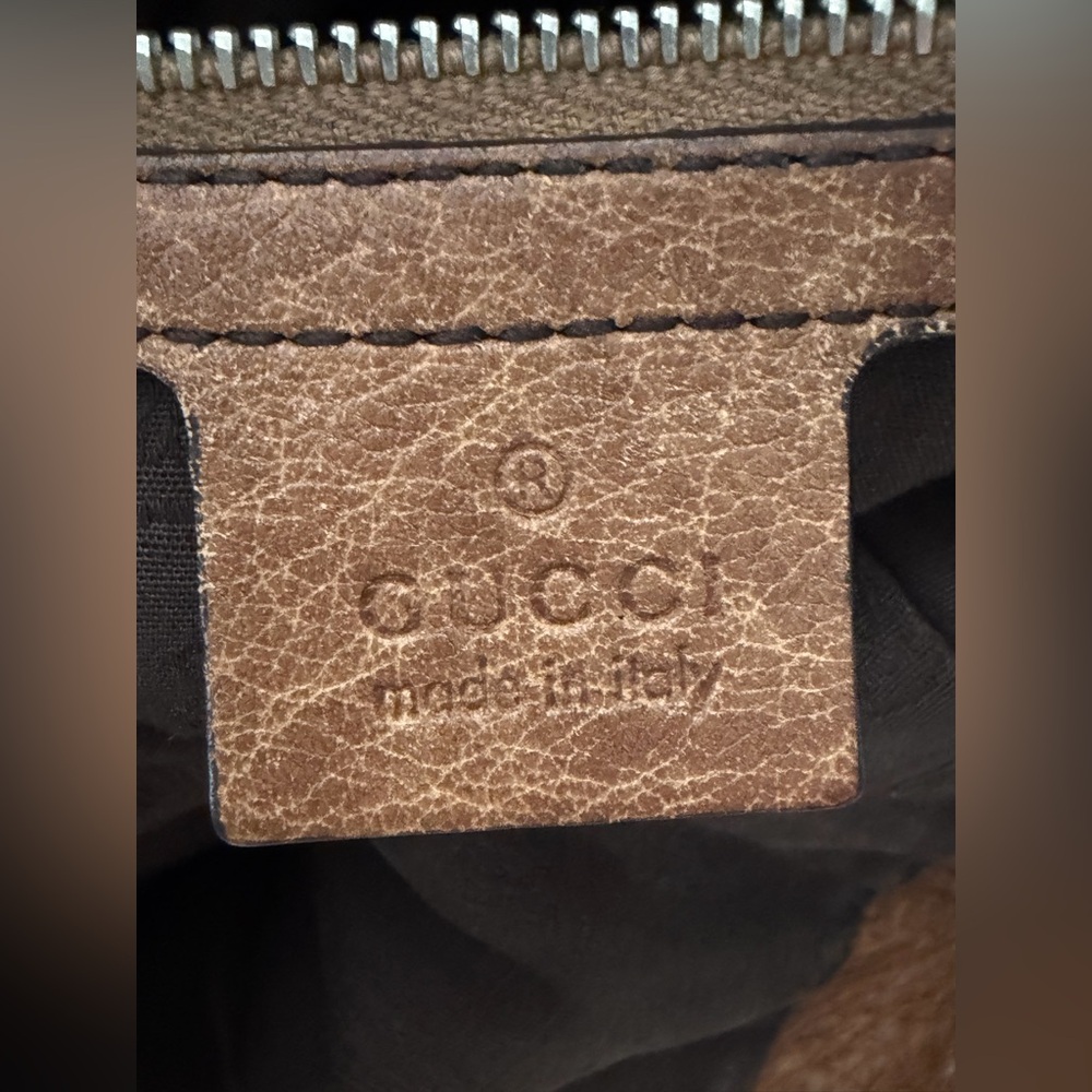 Gucci GG Canvas Bamboo Hobo Bag Brown Leather Braided Strap - Picture 11 of 12